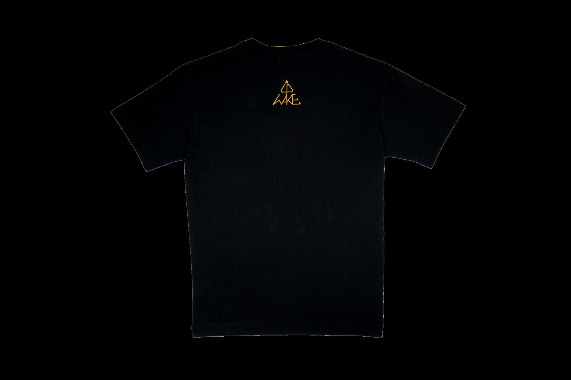 WAKE UP Oversized T-Shirt Schwarz – Rückseite mit pyramidenförmiger Wortbildmarke