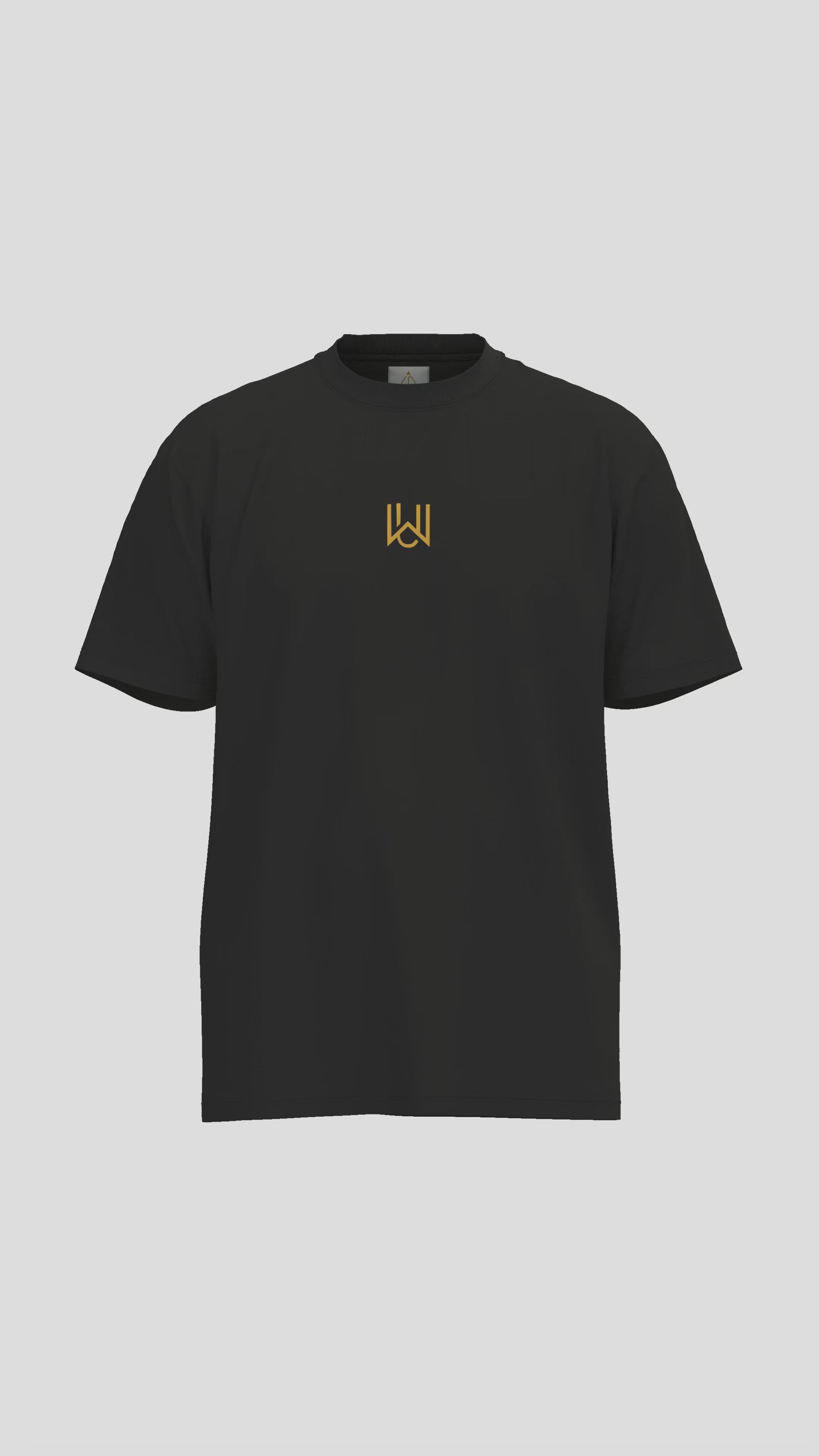 Produktvideo: WAKE UP Classic T-Shirt in Schwarz – 3D-Ansicht mit goldenen Stickdetails